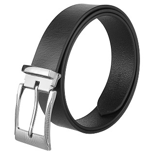 Men's Genuine Leather Belt- Black| Pin buckle